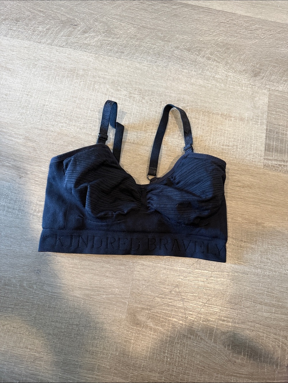 Kindred Bravely Black Ribbed Nursing Bralette with Wide Band